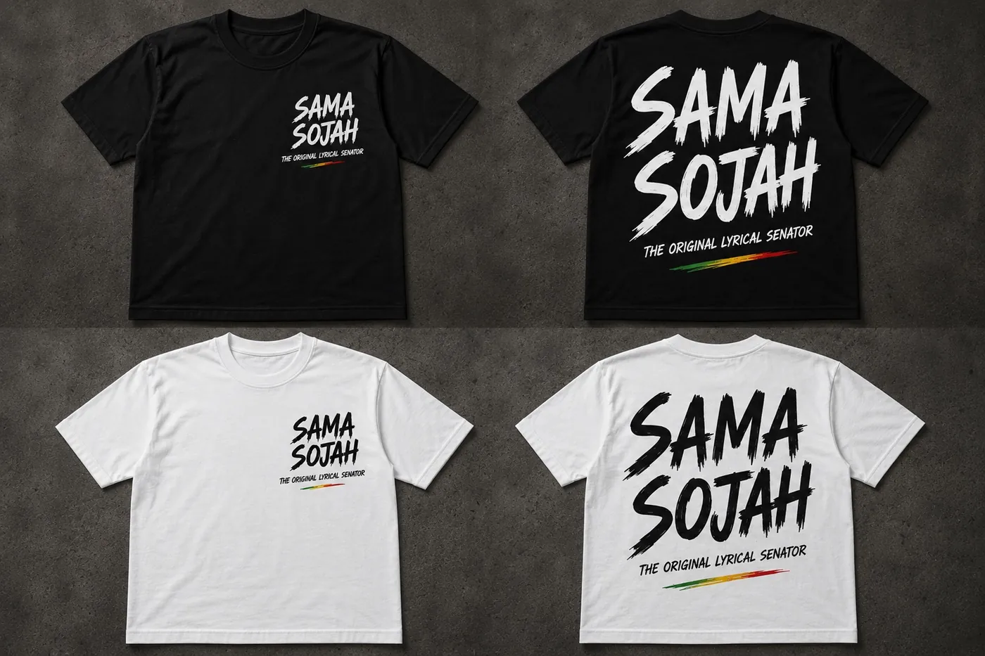 Sama Sojah signature logo T-shirt in black and white